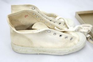 Vintage BALL BAND White HIGH TOP Sneakers NOS Girls Sz 12 1/2 1950s RARE - Fashionconservatory.com