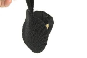 VTG Czech Black Glass Bead Art Deco Beaded Purse Evening Bag Clutch Wallet 4''x4'' - Fashionconservatory.com
