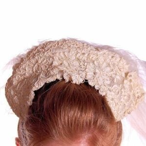 Vintage Wedding Veil Lace Headpiece 1950s 100 Inches Long