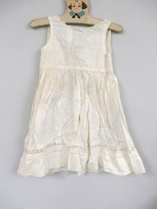 Antique Childs White  Slip 18'' Chest Lace Insets Damaged Peg Hanger
