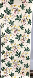 VTG  Fabric BARKCLOTH Lilies drapery curtains 4 Panels-each 172'' x 32'' Damaged