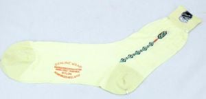 VTG Men's Rayon/Cotton  Socks Yellow Genuine Wrap 1940-50s NOS VTG Garter Top #2