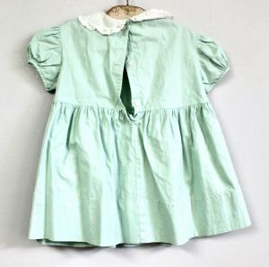 VTG  Baby Girl Dress Prim n' Pretty Pioneer Green cotton + Pinafore  Sz 2 Ducks - Fashionconservatory.com