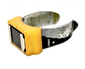 Vintage ART DECO Mustard Bakelite Genuine Pin-Master Magnetic Wristlet  - Fashionconservatory.com