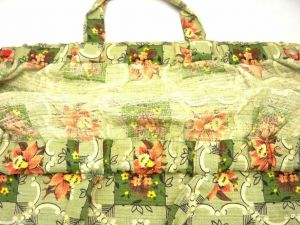 Vintage Sewing Bag Purse Quaint Kitchen Fabric 1940s - Fashionconservatory.com