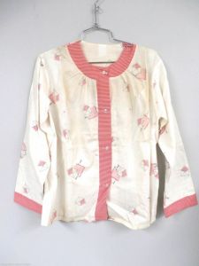 VTG NOS Pajamas Love Letters Print Sleep-ease Brand Cotton Flannel Womens M 1950 - Fashionconservatory.com
