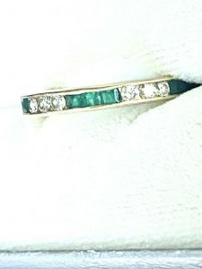 Bailey Banks Biddle $5900 2CT Emerald/Diamond 14KT YGold Eternity Ring  Ladies 5 - Fashionconservatory.com