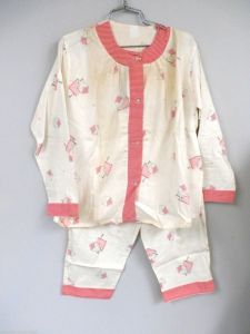 VTG NOS Pajamas Love Letters Print Sleep-ease Brand Cotton Flannel Womens M 1950