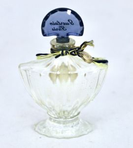 Vtg Guerlain Shalimar Perfume 1/4 oz  Bottle Paris FRANCE Empty 3'' Tall Cobalt - Fashionconservatory.com