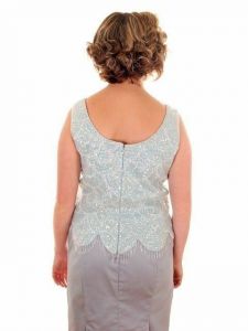 VTG  Womens Shell Top Sleeveless Blue Sequin Sweater Shimmy 60s Scalloped Hem Md - Fashionconservatory.com