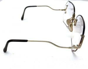 VTG 80s Big Lens Frameless Eyeglasses RX Monogrammed Huge OVERSIZED Geek - Fashionconservatory.com