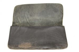 Antique Calf Leather Travel Document Holder Accordion Flap Billfold Wallet Black - Fashionconservatory.com