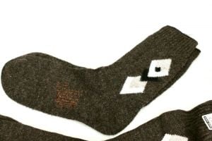VTG Men's Acrylic Rayon Blend Dress Socks Brown W Pattern 1940-50s - Fashionconservatory.com