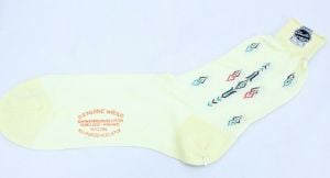 VTG Men's Rayon/Cotton Socks Yellow Genuine Wrap 1940-50s NOS VTG Garter Top #1 - Fashionconservatory.com
