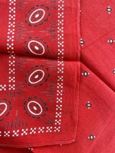 Vtg Fast Color Elephant Trunk Down Red Bandana White Dots Workwear 1930s 1940s  - Fashionconservatory.com
