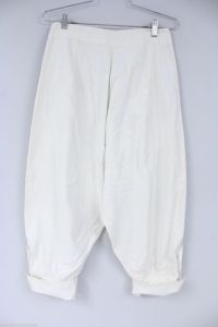 Antique Knickers 1920 Depression Deco Knee Pants  Womens  Ivory Linen 28 Waist  - Fashionconservatory.com