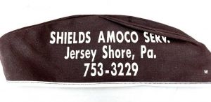 VTG Amoco Gas Station Attendant Hat American Oil Company Jersey Shore Pa Shields - Fashionconservatory.com
