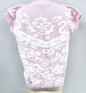 Adele 80s VTG Fairy Kei Sweater Pastel Pink Lurex Silver Sz S Kawaii NWT  - Fashionconservatory.com