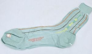 VTG Men's Cotton Rayon Dress Socks Aqua Genuine Banner Wrap 1940-50s NOS VTG