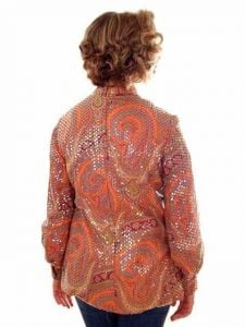 Vintage Womens Sequined Psychedelic Paisley Tunic 1960s Medium - Fashionconservatory.com