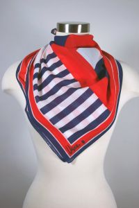 1960s Vera scarf red white blue nautical stripe cotton bandana