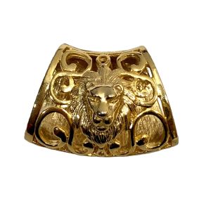 Vintage Gold Lion Face Scarf Clip / Slide  - Fashionconservatory.com