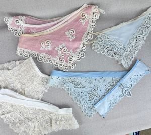Vintage Sewing Lace Pieces, Cuffs and Collars, Eyelet, Cutwork, Schiaparelli, Lace Fabric