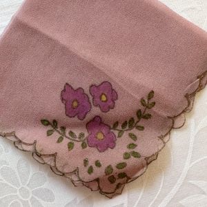 Delicate Pink Handpainted Silk Handkerchief, Hankie - Fashionconservatory.com
