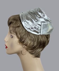 Vintage 50s Silver Draper Hat by Miss Sally Victor