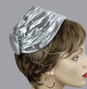Vintage 50s Silver Draper Hat by Miss Sally Victor - Fashionconservatory.com