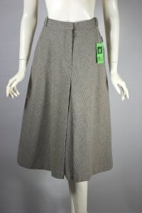Chalk stripe wool skirt A-line 70s Anne Klein deadstock