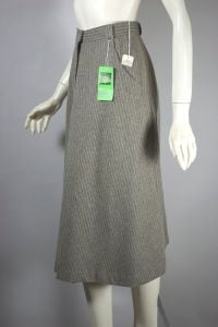 Chalk stripe wool skirt A-line 70s Anne Klein deadstock - Fashionconservatory.com