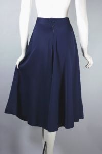 Navy blue rayon gabardine skirt late 1940s  - Fashionconservatory.com