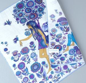 60s Lilac Hippie Print Handkerchief a Skandia Print by Robinson & Golluber - Fashionconservatory.com