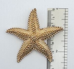 Vintage 60s Goldtone Textured Starfish Brooch by Monet  - Fashionconservatory.com