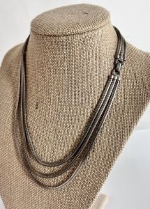 Vintage Forstner Sterling Silver Triple Snake Chain Necklace - Fashionconservatory.com