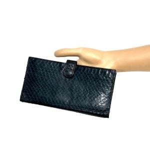 Vintage Black Snakeskin & Leather Wallet | Whipsnake