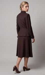 Vintage 1940s Brown Fitted Two Piece Suit by Swansdown - Fashionconservatory.com