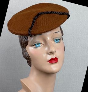 40s Brown Wool Tilt Hat by New York Creations, VFG - Fashionconservatory.com