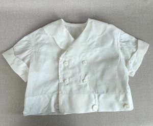 Vtg 50s White Toddler's Button Bottom Shirt, Sz 3