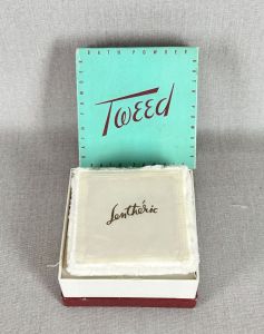 Vintage Deadstock Tweed Lentheric Bath Powder Sealed, Original Box - Fashionconservatory.com