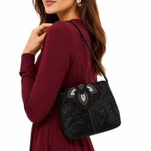 80s Heavily Beaded Shoulder Bag Evening Bag