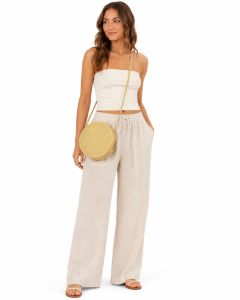 Y2K Round Woven Straw Shoulder Bag Natural Crossbody Purse