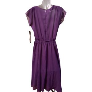 70s Sheer Purple Disco Dress Elastic Waist New With Tags  - Fashionconservatory.com