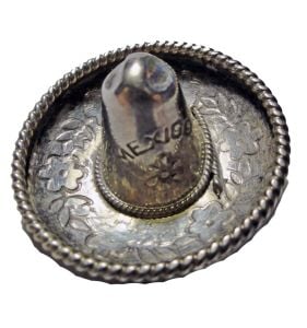 Sterling Silver Mexico Sombrero Hat Brooch Vintage Pin 925 Signed
