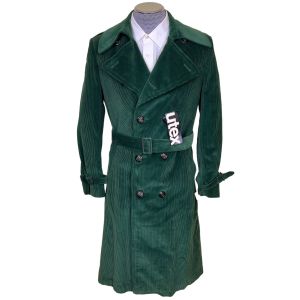 Vintage NWT 1970s Mens Overcoat Green Corduroy Coat Ruven Feder Paris Size M - Fashionconservatory.com