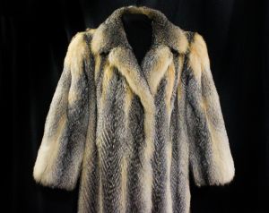 Fox Fur Coat - Gorgeous 1960s Genuine Natural Grey Fox Overcoat - 60s Winter Luxury - Medium - Fashionconservatory.com