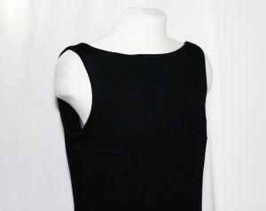 1960s Minimalist Dress - Designer Rudi Gernreich 1960s Black Wool Knit Sheath & Belt - Size 4 Small  - Fashionconservatory.com