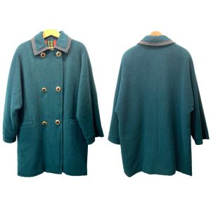 80s Teal Alpaca & Wool Coat | Italy 42 | M/L  - Fashionconservatory.com
