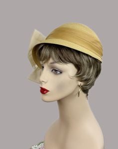 Vintage 70s Butterscotch Straw Asymmetrical Hat by Valerie Modes - Fashionconservatory.com